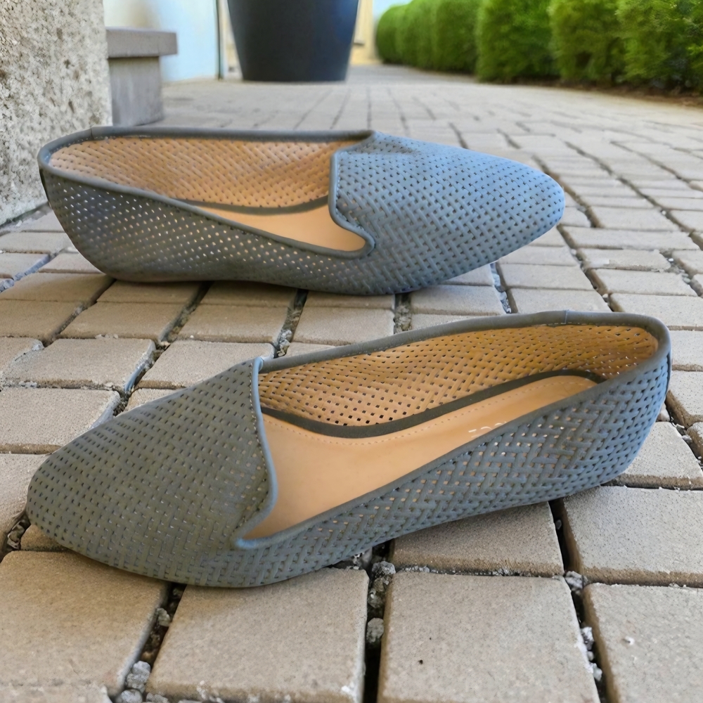 Market & Spruce Gray Perforated Loafers